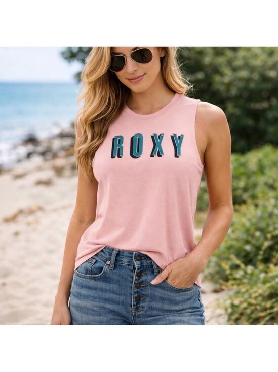 Roxy Tops - ROXY CANYON CROP MUSCLE TANK PEACH CORAL SIZE MEDIUM